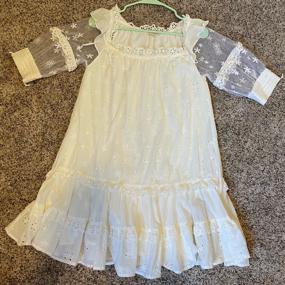 For love and lemons neutrals white lace dress  size medium